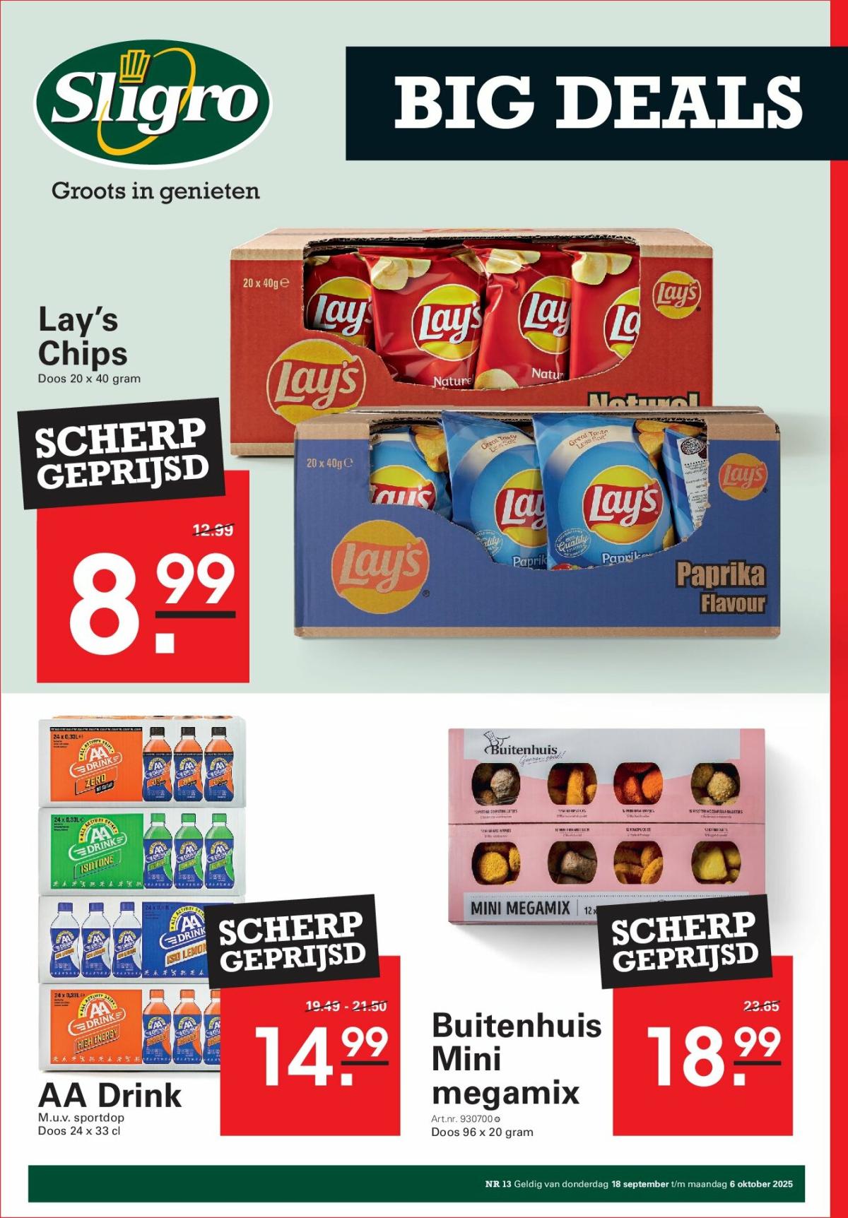 Sligro - Big Deals Sport folder geldig vanaf 18-09 t/m 06-10