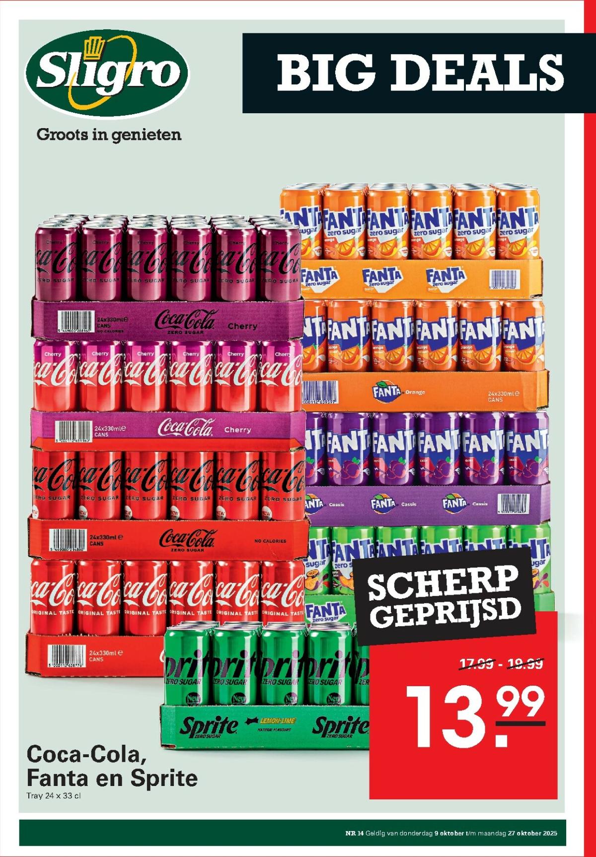Sligro - Big Deals Cafetaria folder geldig vanaf 09-10 t/m 27-10