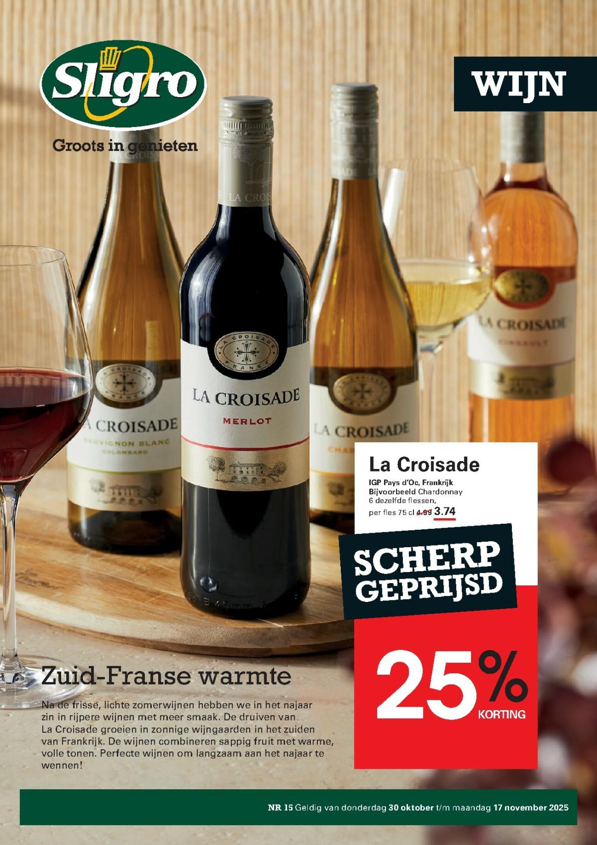 De Sligro - Wijn folder geldig vanaf 30-10 t/m 17-11