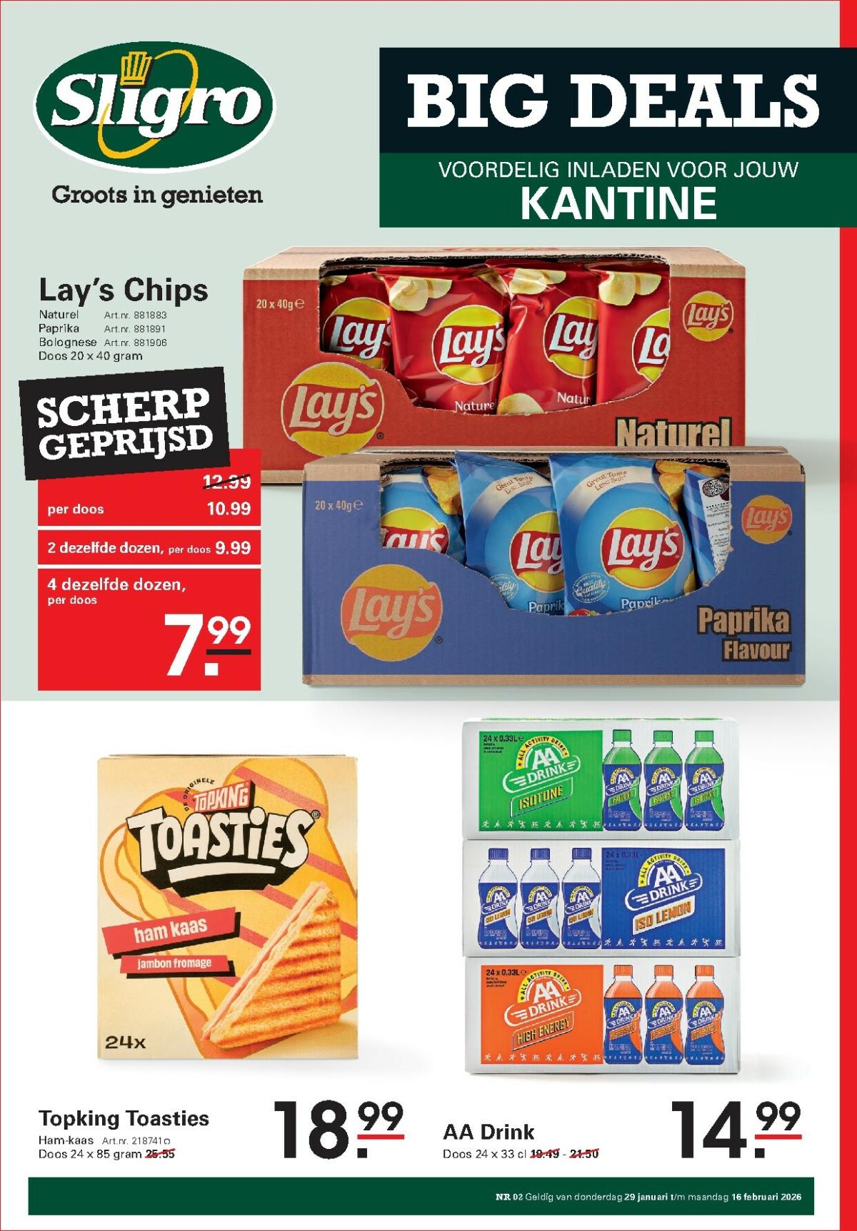 De Sligro - Bigdeals folder geldig vanaf 29-01 t/m 16-02