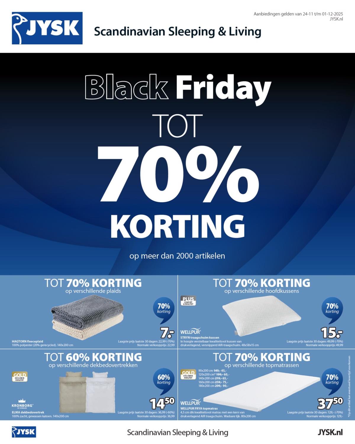De JYSK folder geldig vanaf 24-11 t/m 01-12