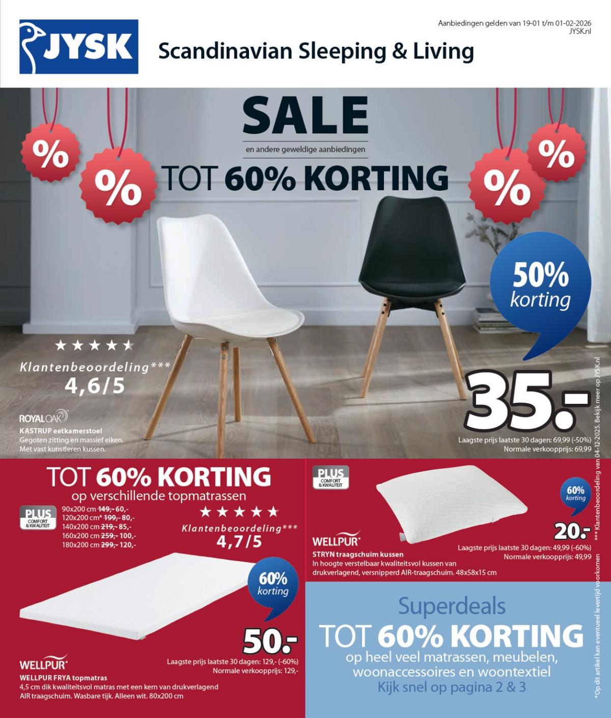 De JYSK folder geldig vanaf 19-01 t/m 01-02