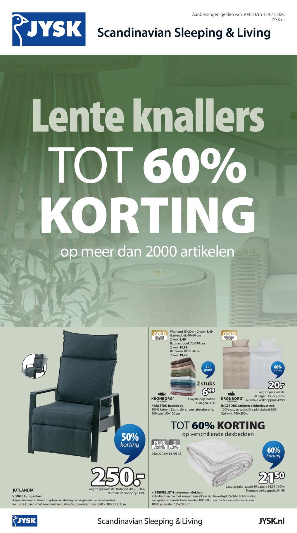 De JYSK folder geldig vanaf 30-03-2026 t/m 12-04-2026