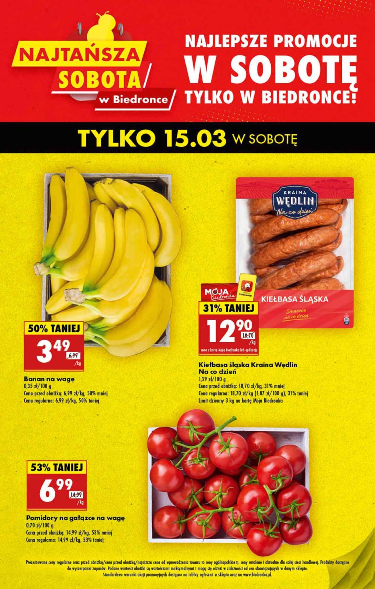 Biedronka - Najtansza sobota gazetka ważna od 15.03. - 15.03.