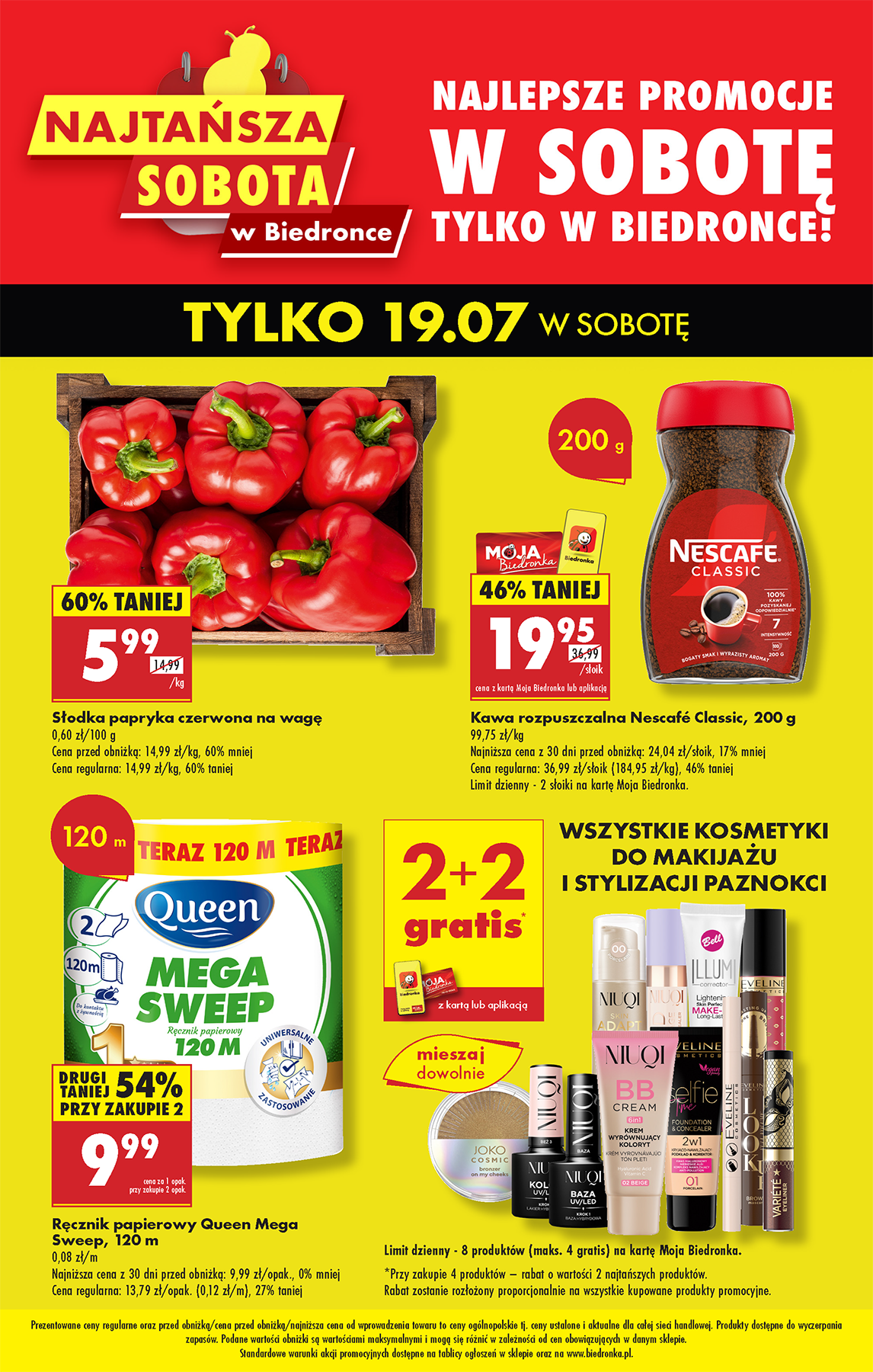 Gazetka Biedronka - Najtańsza sobota ważna od 19.07. - 19.07.