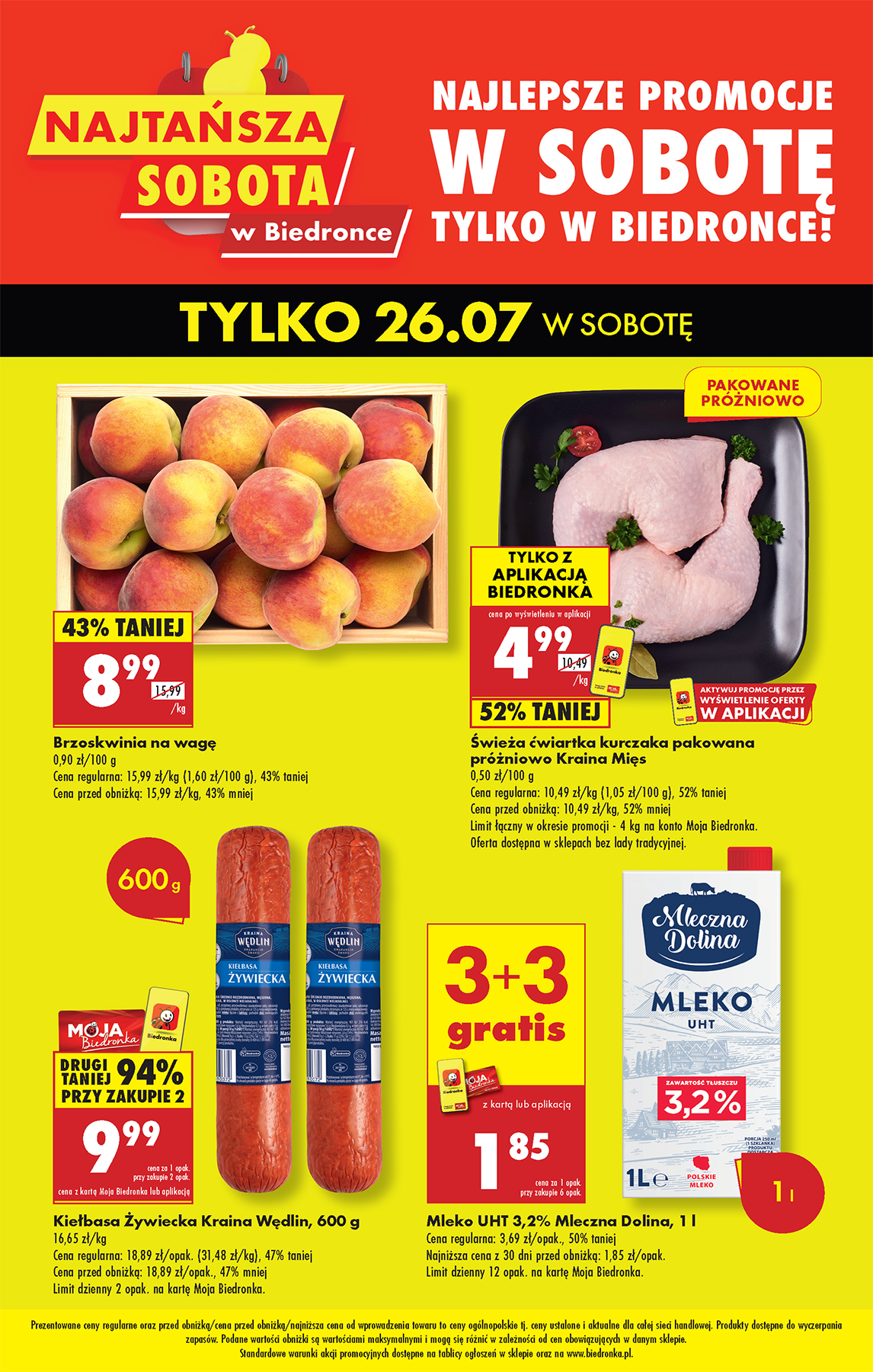 Gazetka Biedronka - Najtańsza sobota ważna od 26.07. - 26.07.