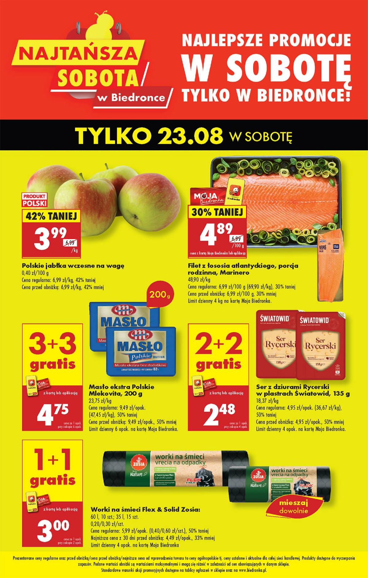 Gazetka Biedronka - Najtansza sobota - ważna od 23.08. do 23.08.