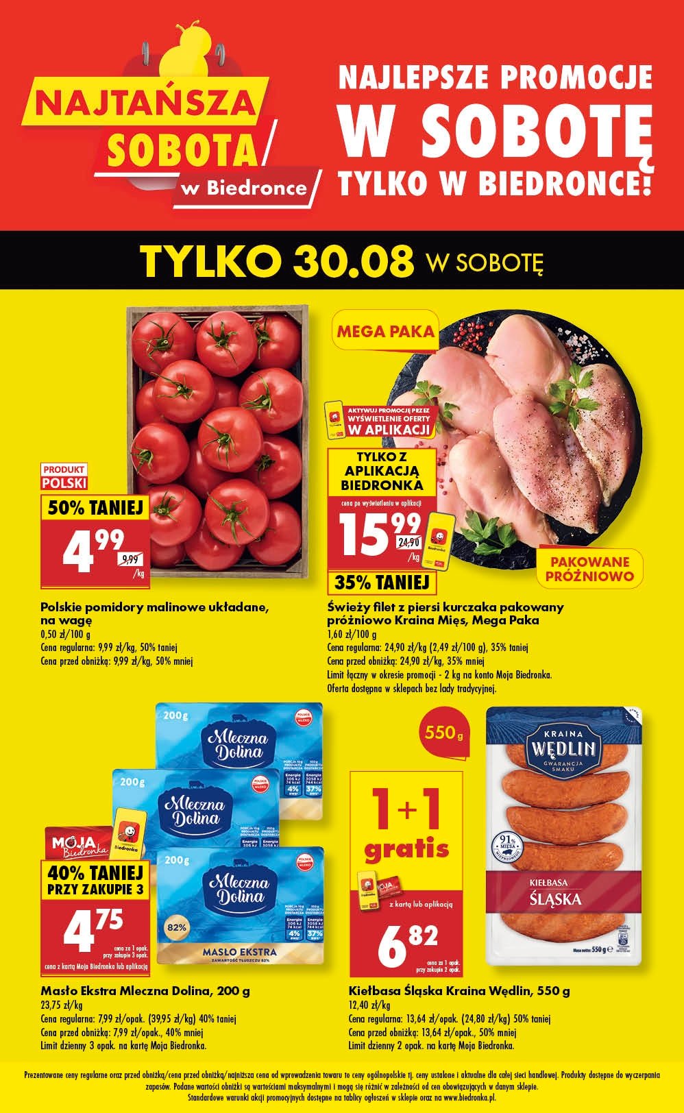 Gazetka Biedronka - Najtansza sobota - ważna od 30.08. do 30.08.