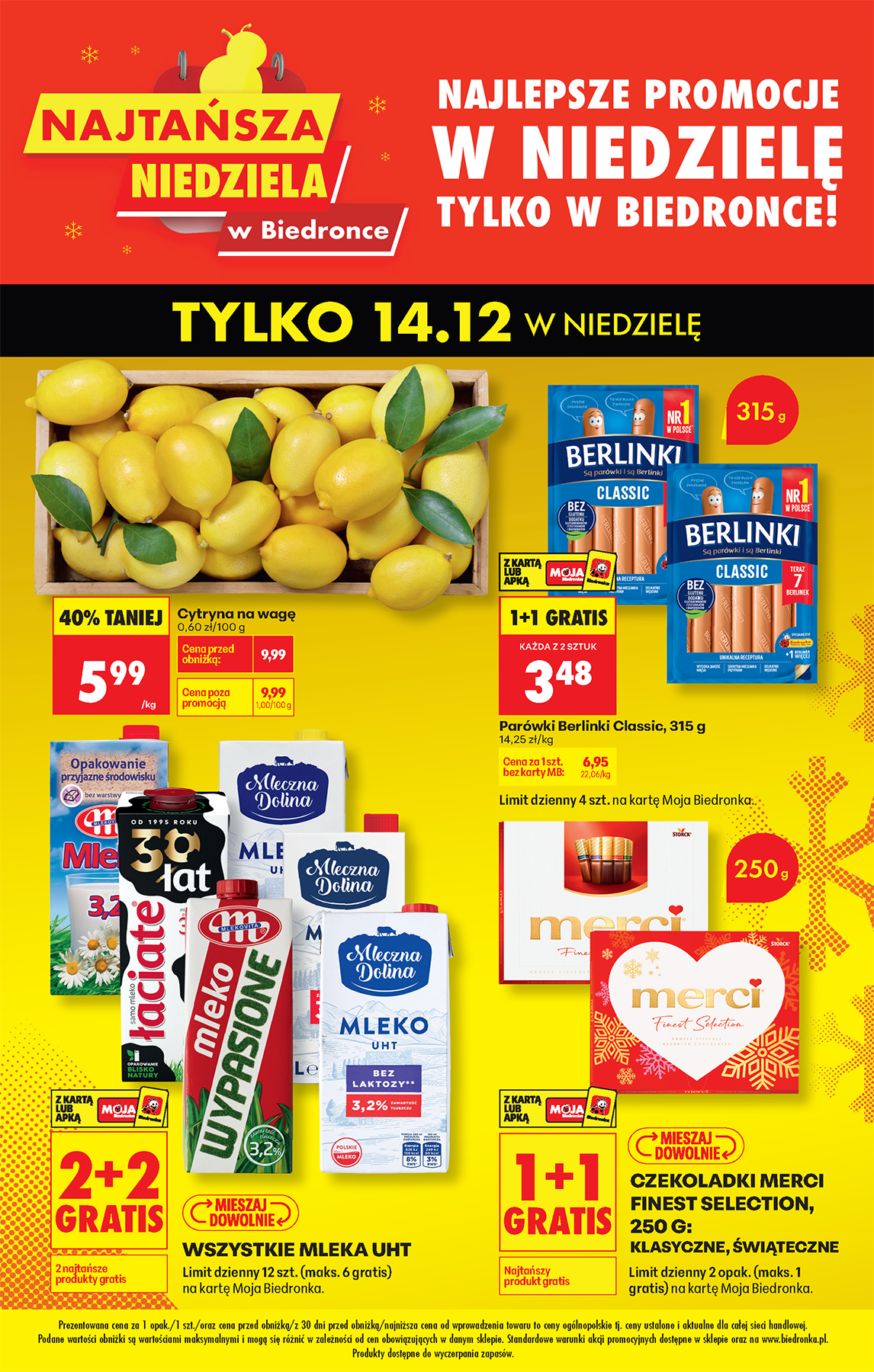 Gazetka Biedronka - Najtańsza niedziela - ważna od 14.12. do 14.12.