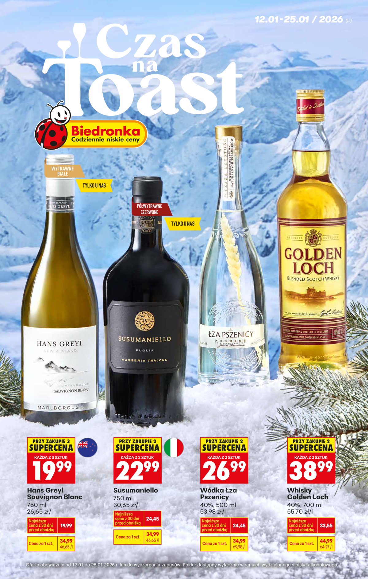 Gazetka Biedronka - Alkohole - ważna od 12.01. do 25.01.