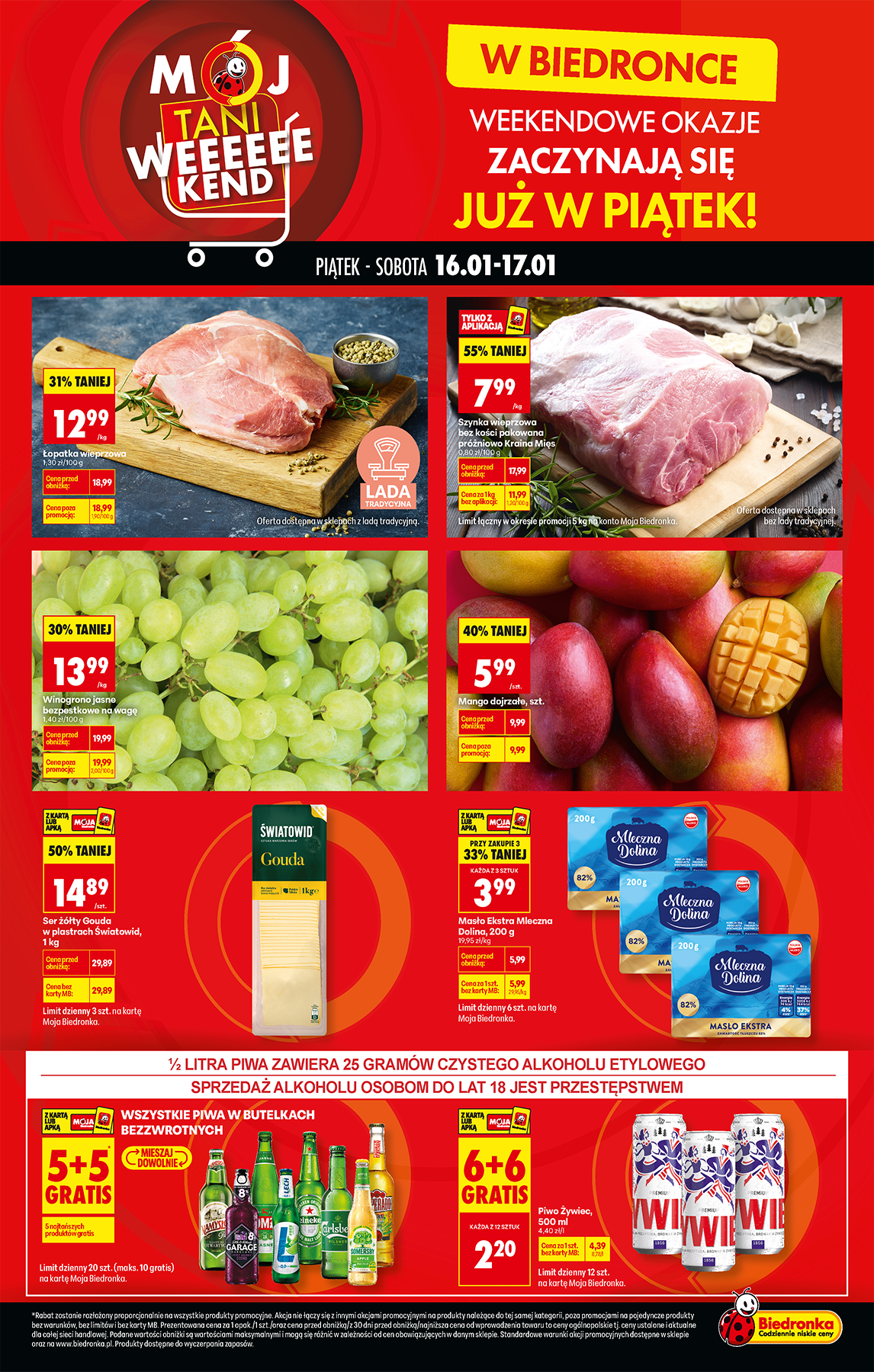 Gazetka Biedronka - Tani weekend - ważna od 16.01. do 17.01.