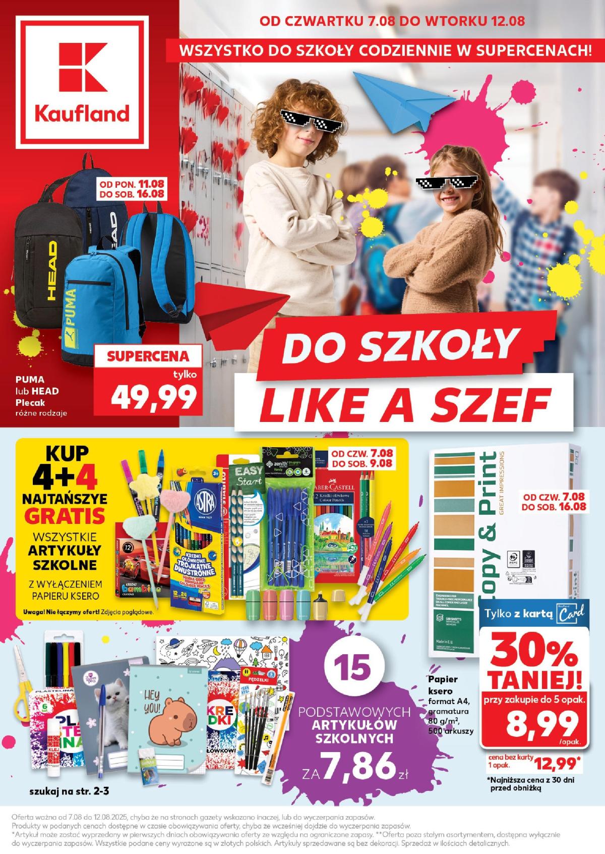 Gazetka Kaufland - Szkola - ważna od 07.08. do 12.08.