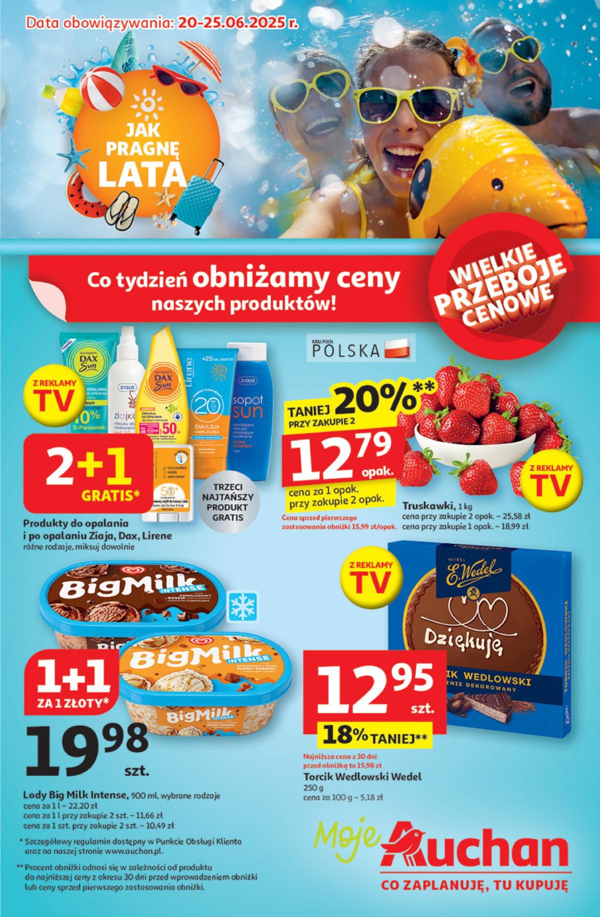 Gazetka Moje Auchan - JAK PRAGNĘ LATA Moje Auchan ważna od 20.06. - 25.06.