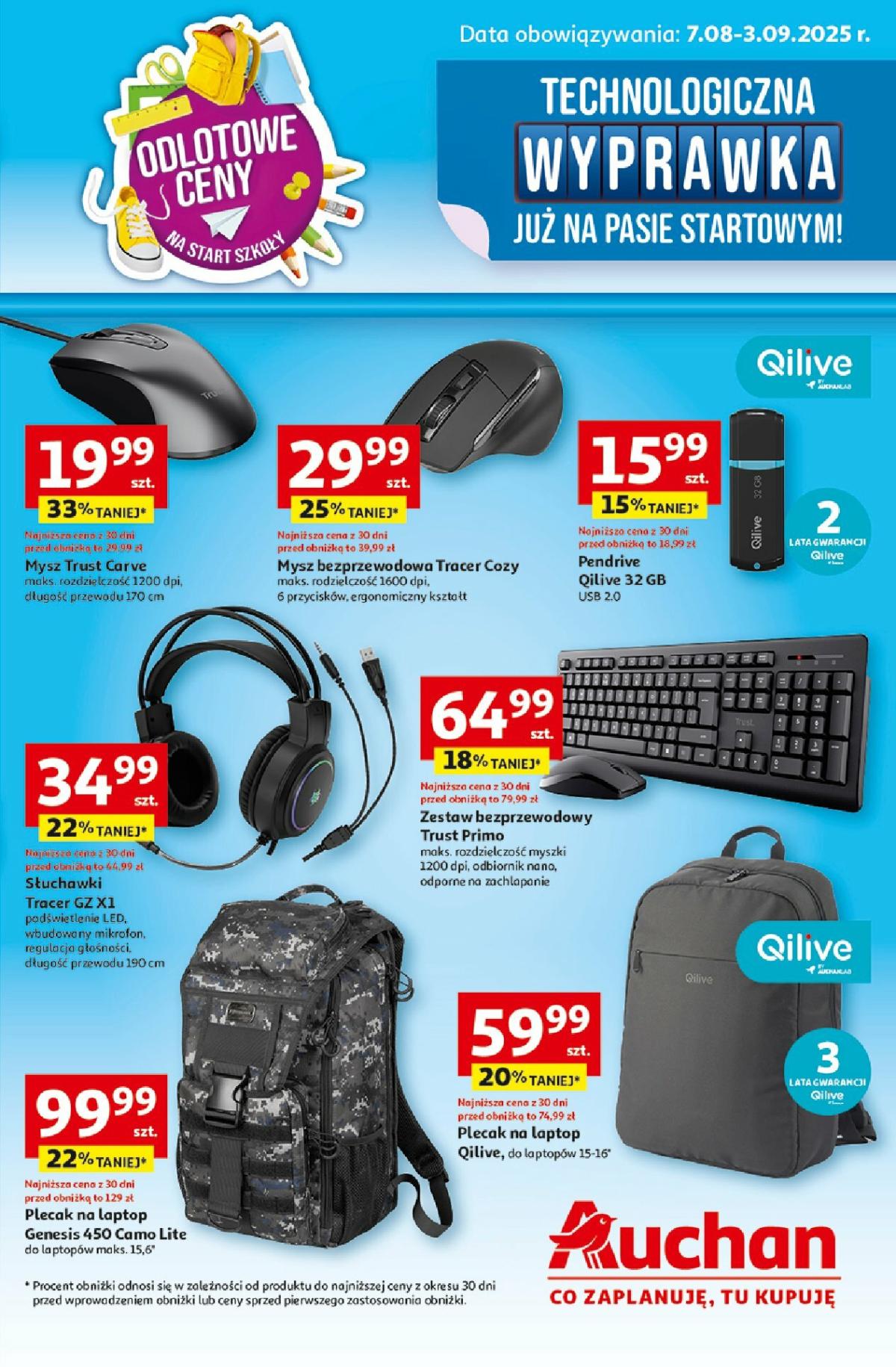 Gazetka Hipermarket Auchan - Technologiczna wyprawka szkolna - ważna od 07.08. do 03.09.