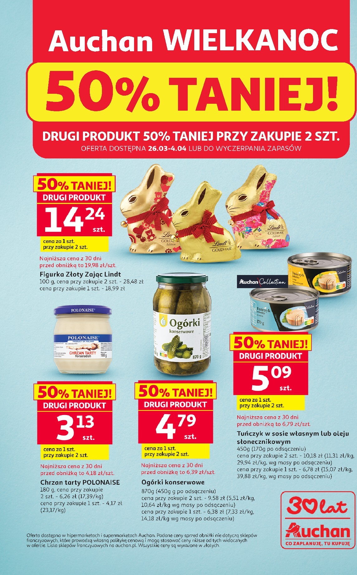 Gazetka Auchan - Wielkanoc 50% Taniej - ważna od 26.03.2026 do 04.04.2026