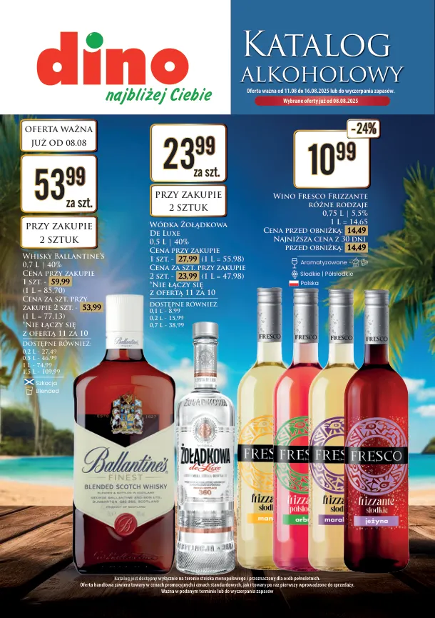Gazetka Dino - Katalog alkoholowy - ważna od 08.08. do 16.08.