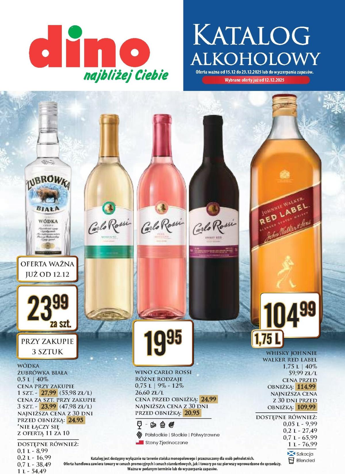 Gazetka Dino - Katalog alkoholowy - ważna od 15.12. do 23.12.