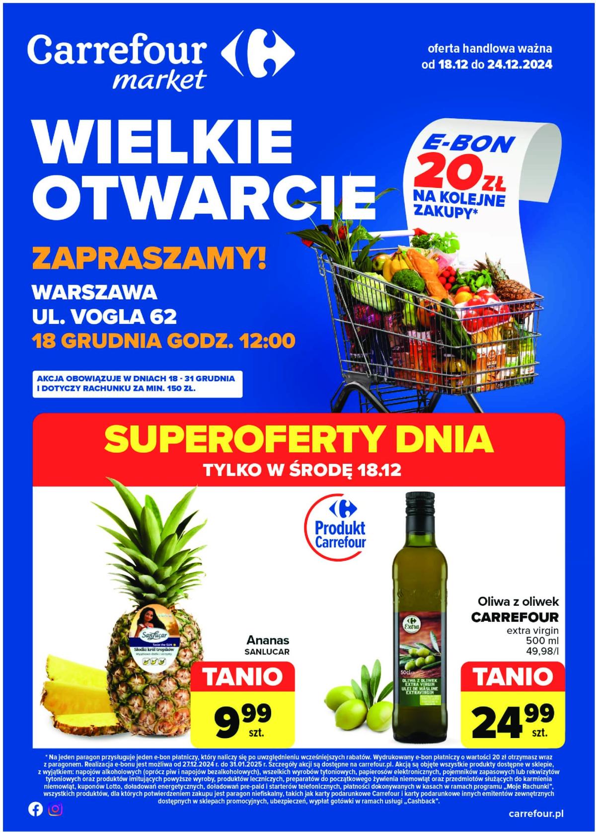 Carrefour - Wielkie otwarcie ul. Vogla gazetka ważna od 18.12. - 24.12.