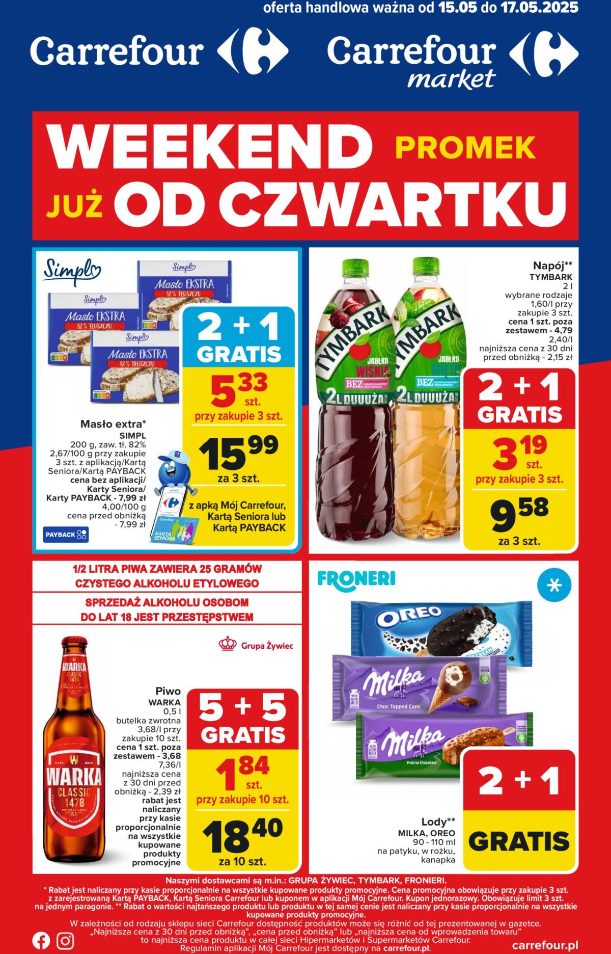 Carrefour - Weekend promek już od czwartku gazetka ważna od 15.05. - 17.05.