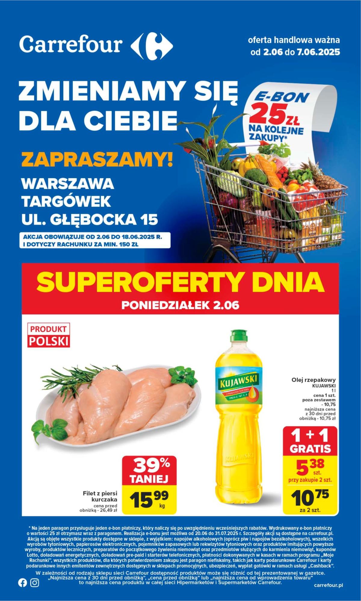 Carrefour - Zmieniamy sie dla Ciebie Warszawa Targówek gazetka ważna od 02.06. - 07.06.