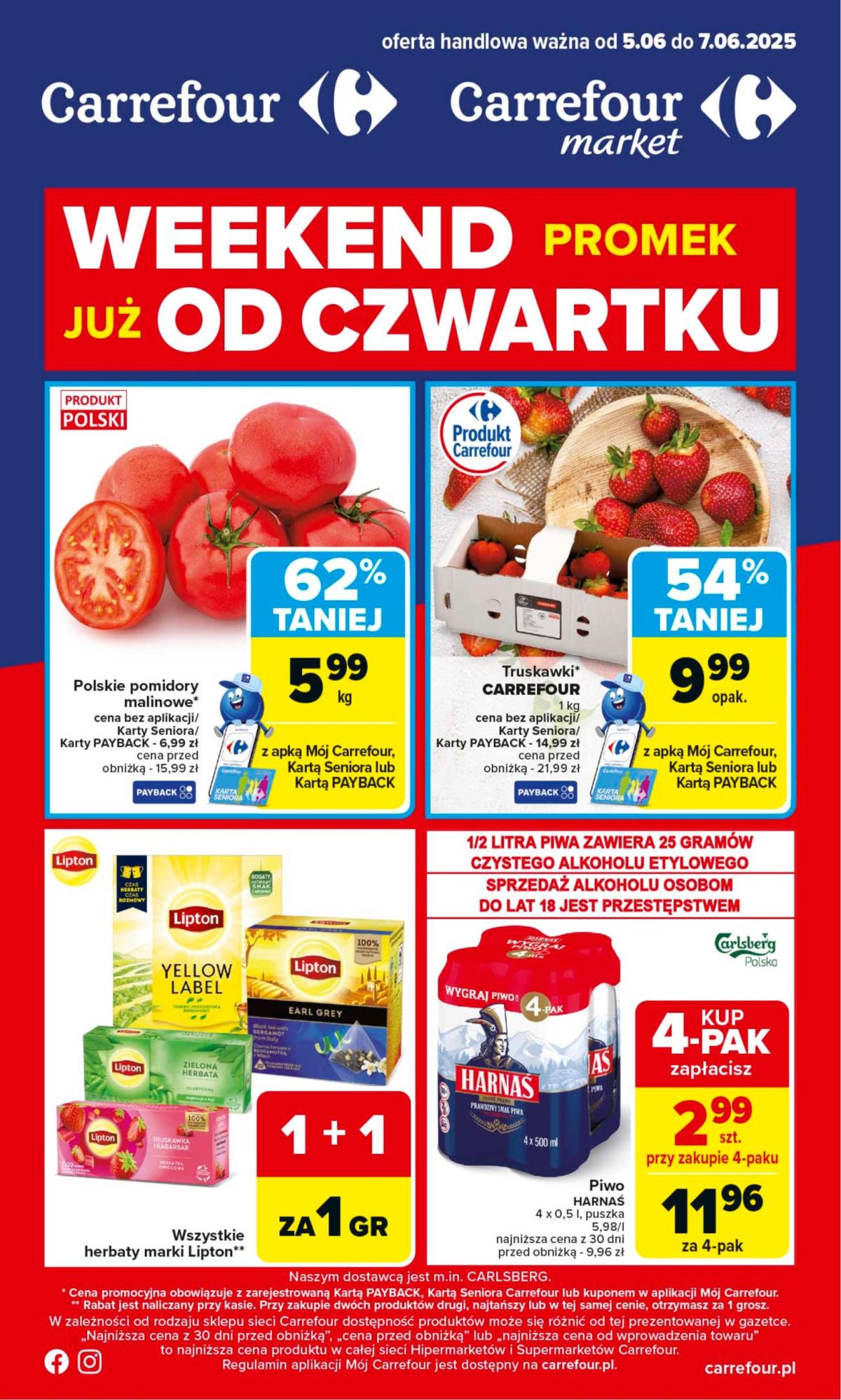 Carrefour - Weekend promek już od czwartku gazetka ważna od 05.06. - 07.06.
