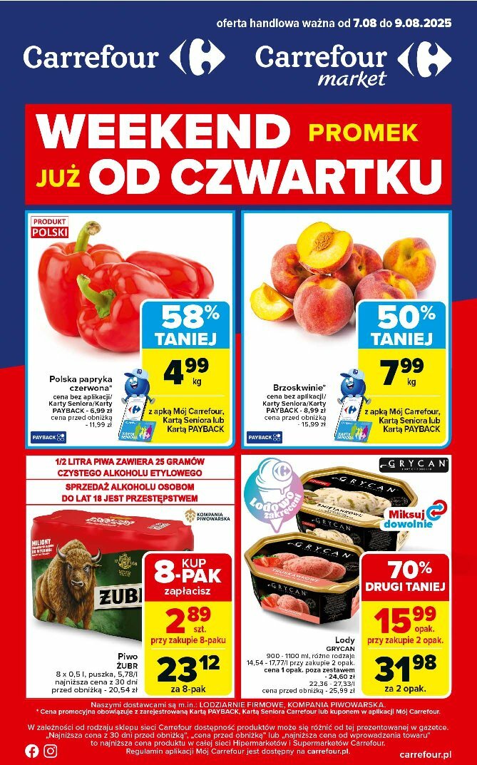 Gazetka Carrefour - Weekend promek już od czwartku! - ważna od 07.08. do 09.08.