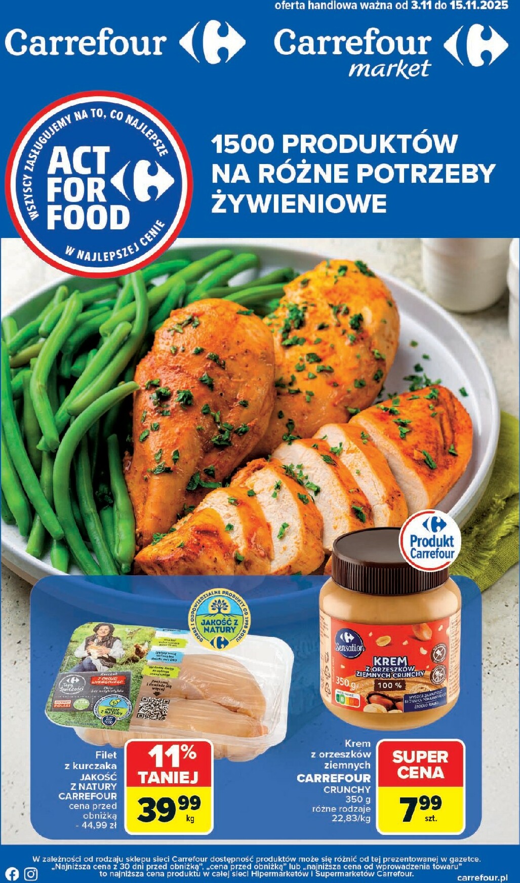 Gazetka Carrefour - Act for food - ważna od 03.11. do 15.11.