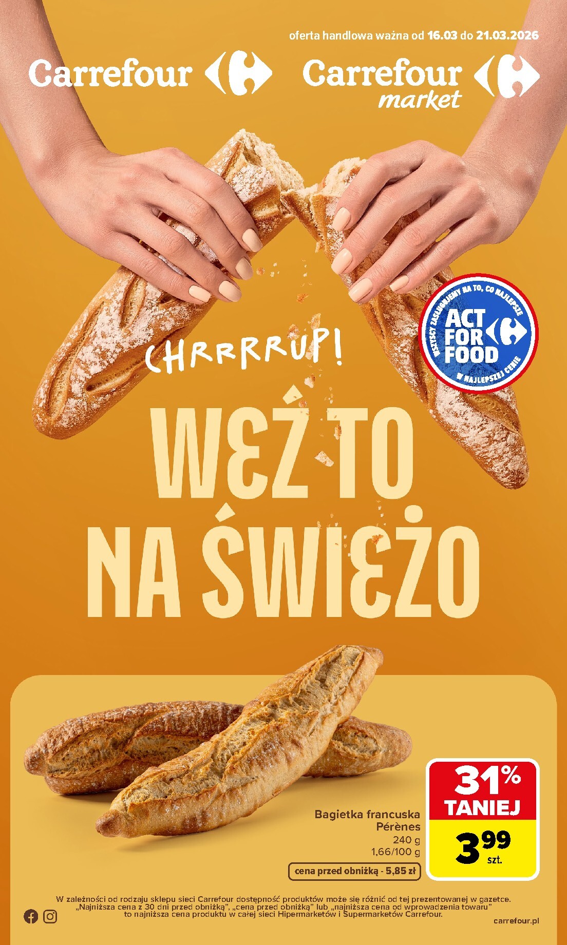 Gazetka Carrefour - Świeżo - ważna od 16.03.2026 do 21.03.2026