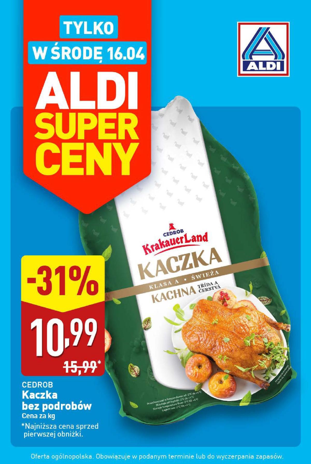 ALDI - Tylko w środę gazetka ważna od 16.04. - 16.04.