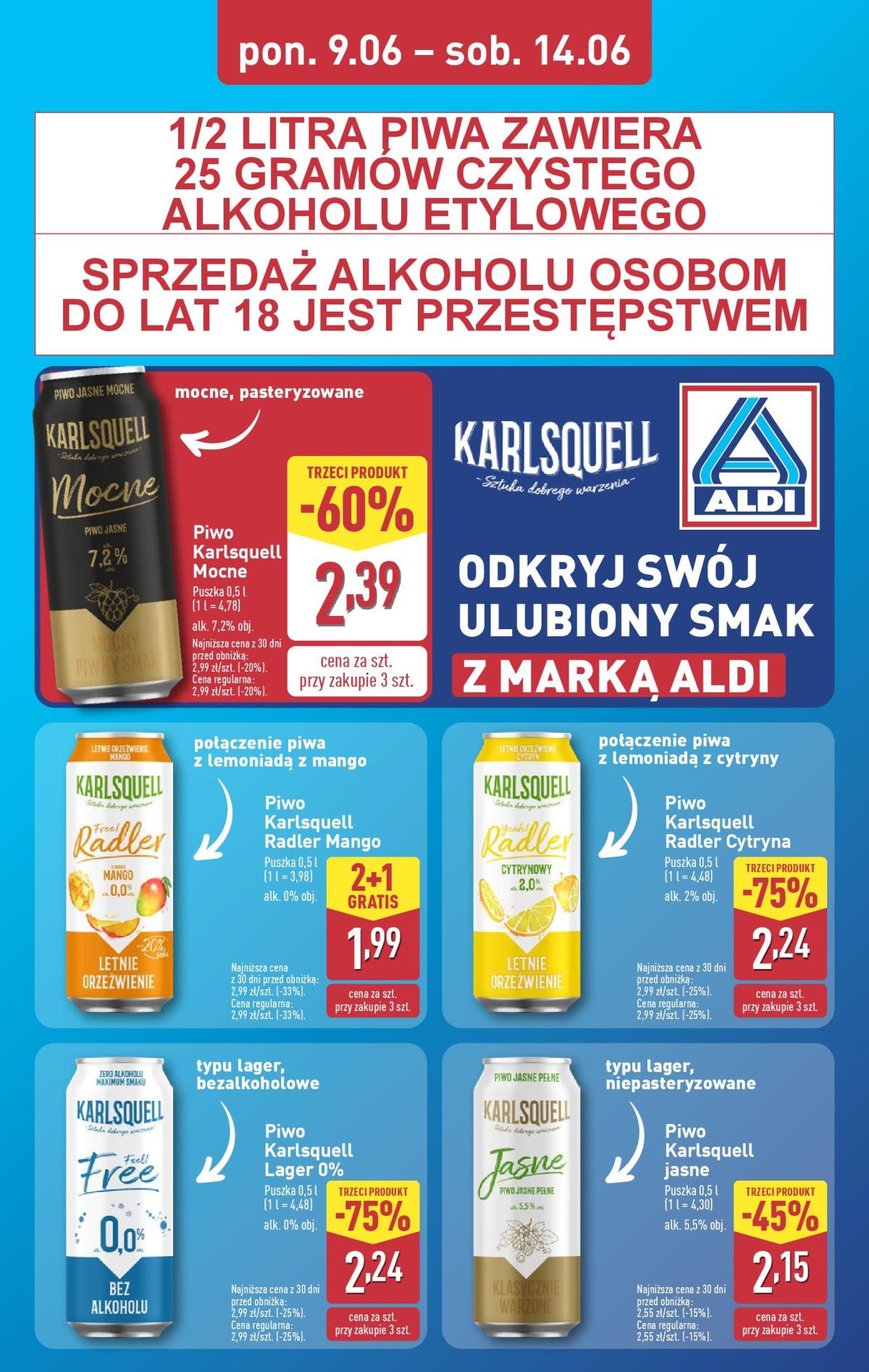 Gazetka ALDI - Piwo ważna od 09.06. - 14.06.