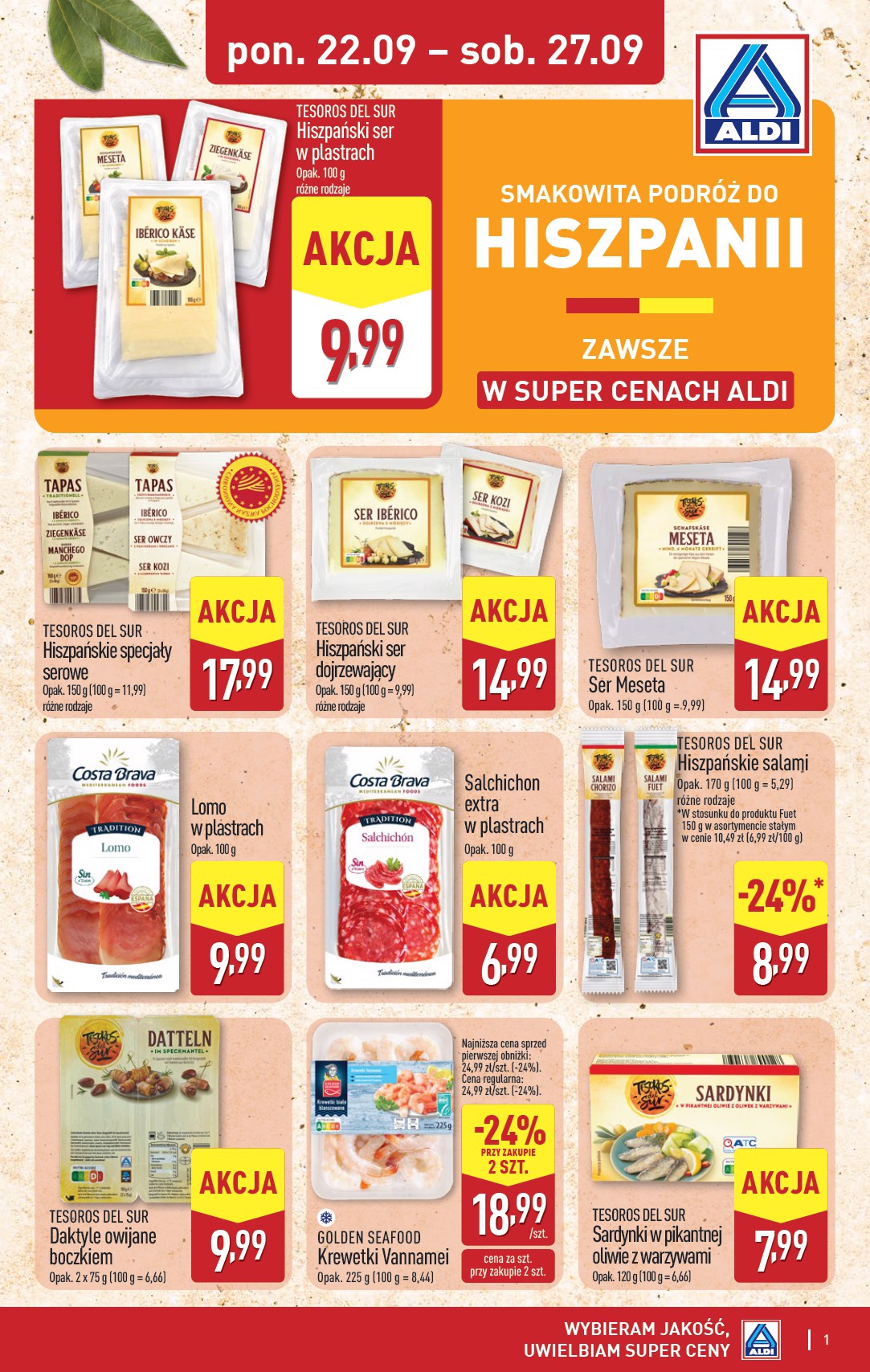 Gazetka ALDI - Tydzień Hiszpański - ważna od 22.09. do 27.09.