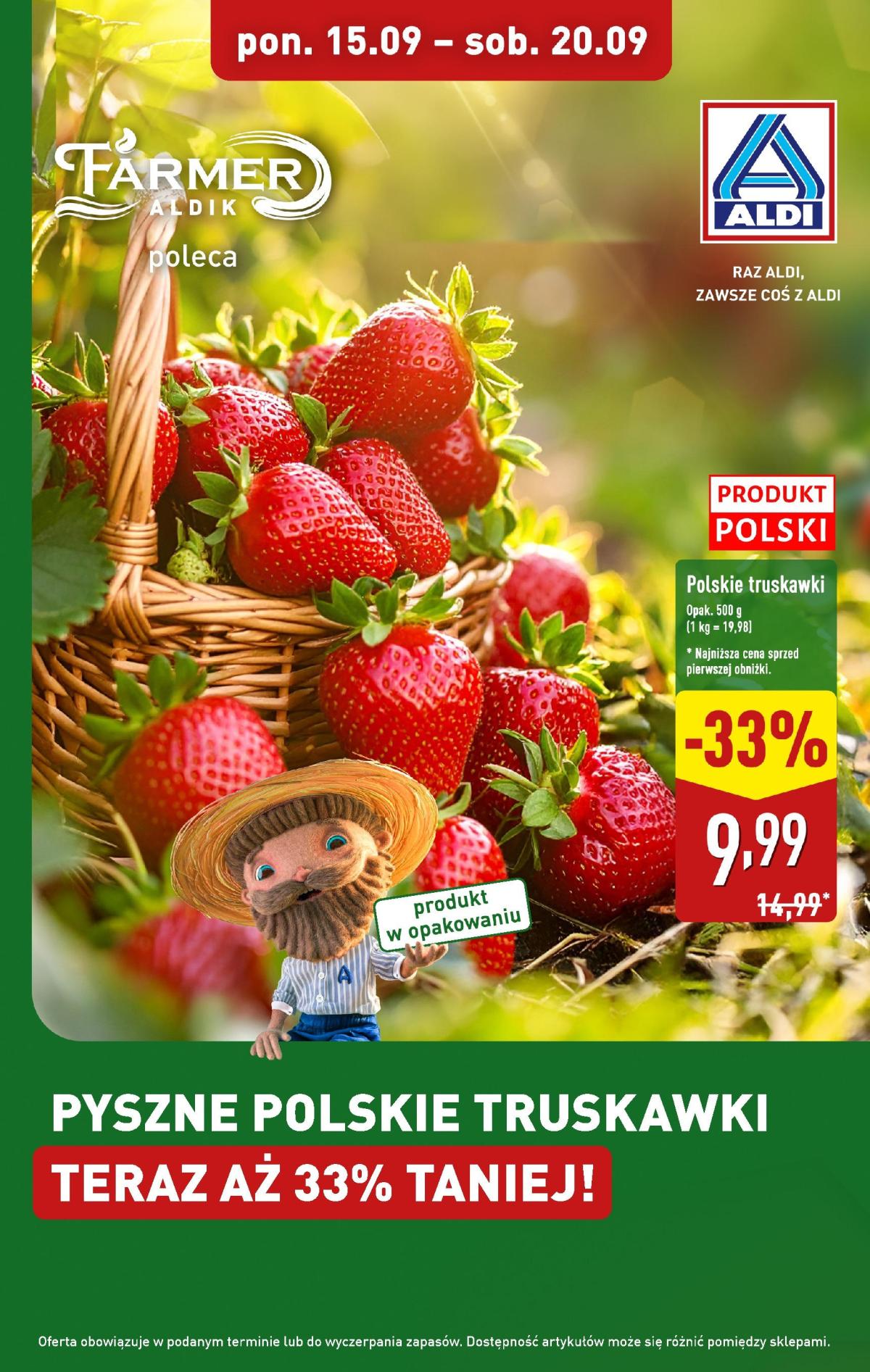 Gazetka ALDI - Truskawki - ważna od 15.09. do 20.09.