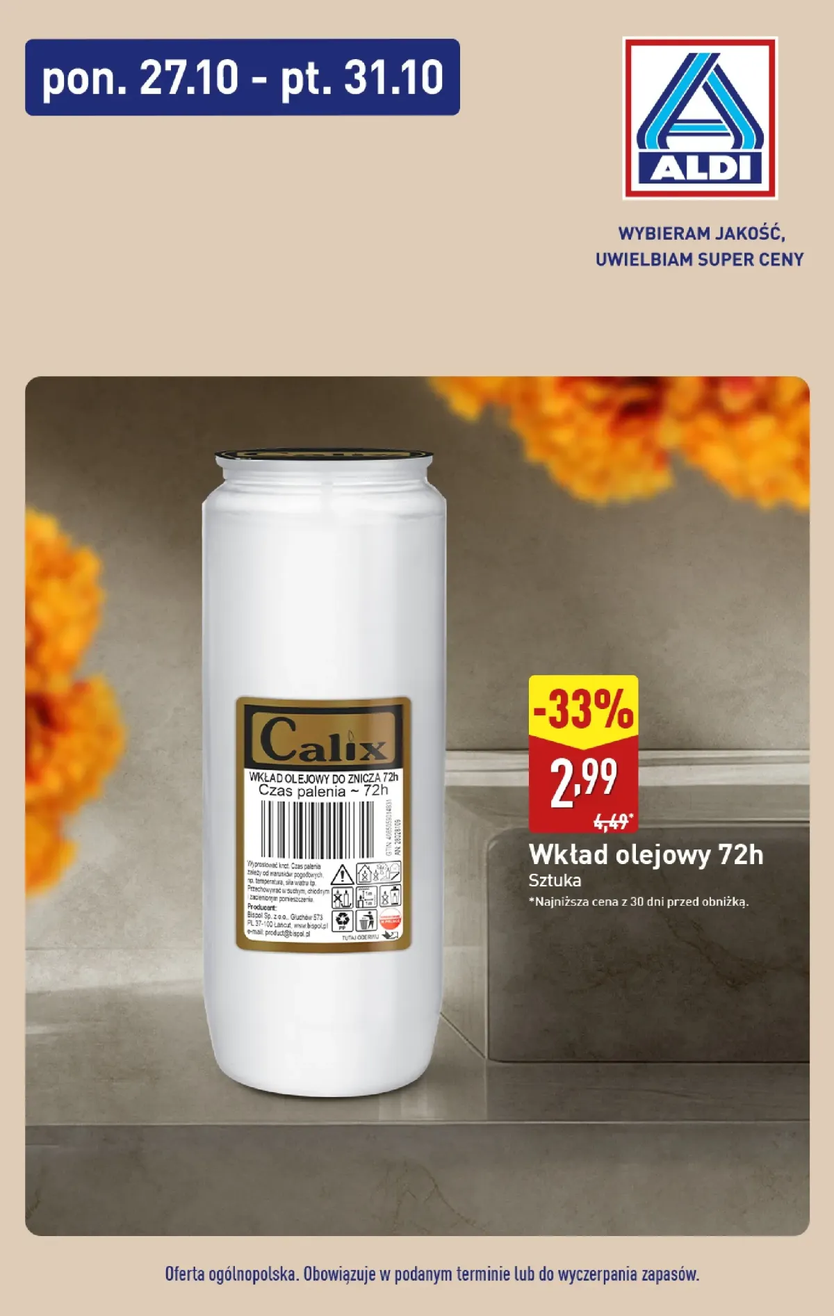 Gazetka ALDI - Wkład olejowy - ważna od 27.10. do 31.10.