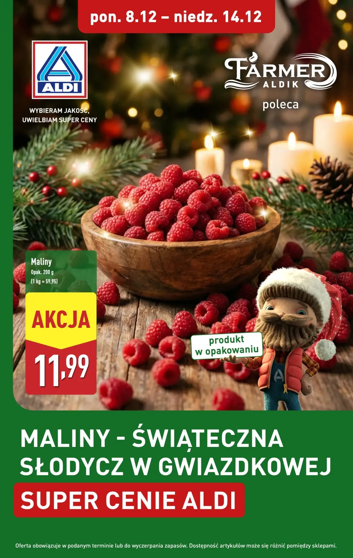 Gazetka ALDI - Pyszne maliny na święta - ważna od 08.12. do 14.12.