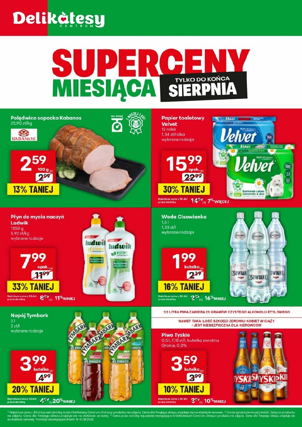 Gazetka Delikatesy Centrum - Superceny Miesiąca - ważna od 14.08. do 31.08.