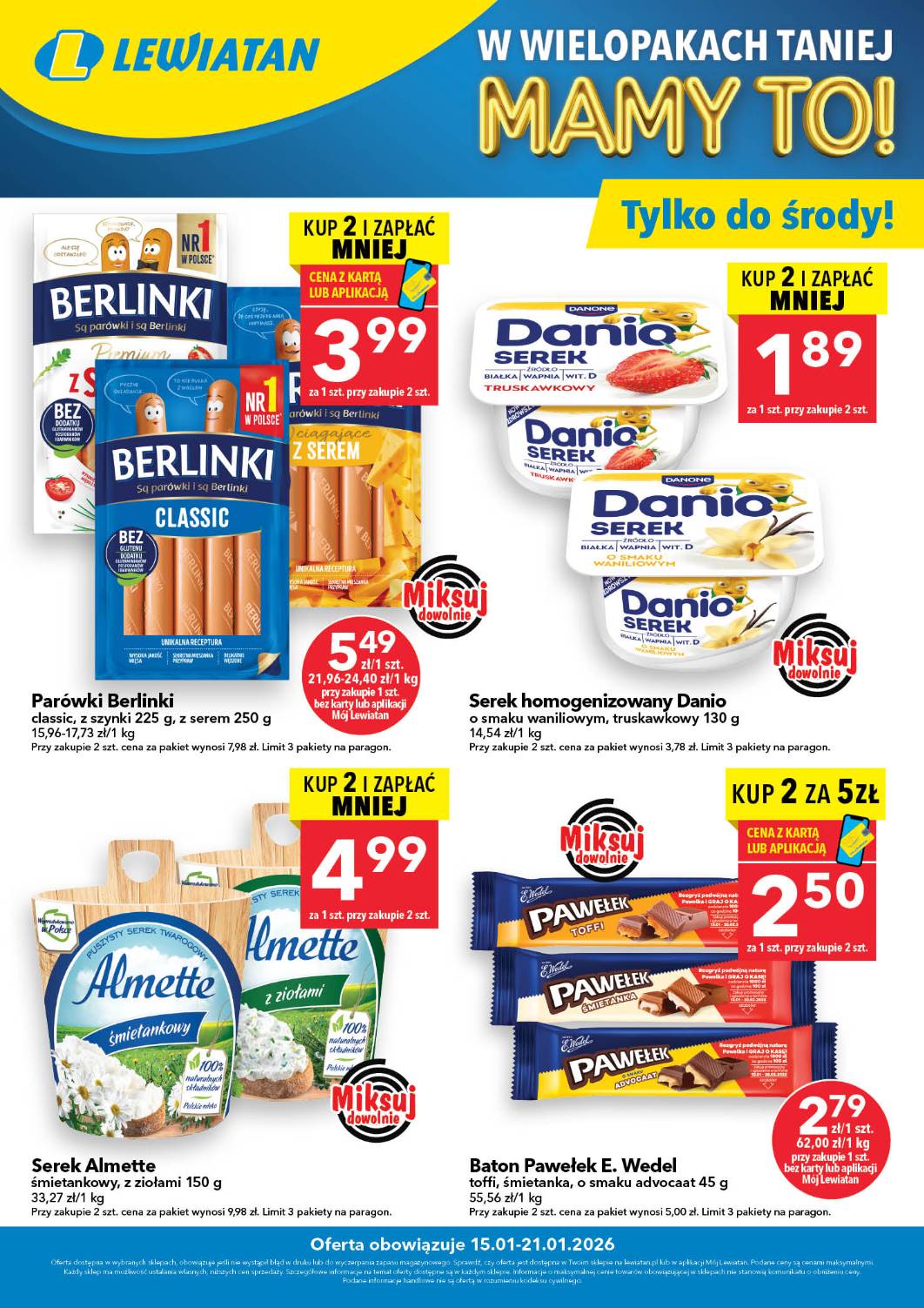 Gazetka Lewiatan - W wielopakach taniej - ważna od 15.01. do 21.01.