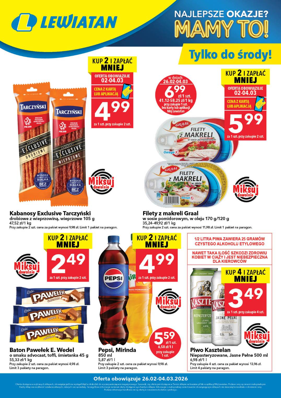 Gazetka Lewiatan - W wielopakach taniej - ważna od 26.02.2026 do 04.03.2026