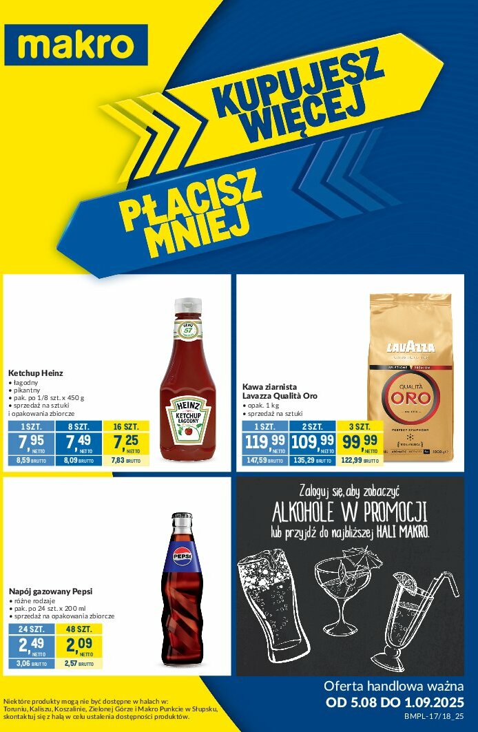 Gazetka Makro - Kupujesz więcej płacisz mniej - ważna od 05.08. do 01.09.