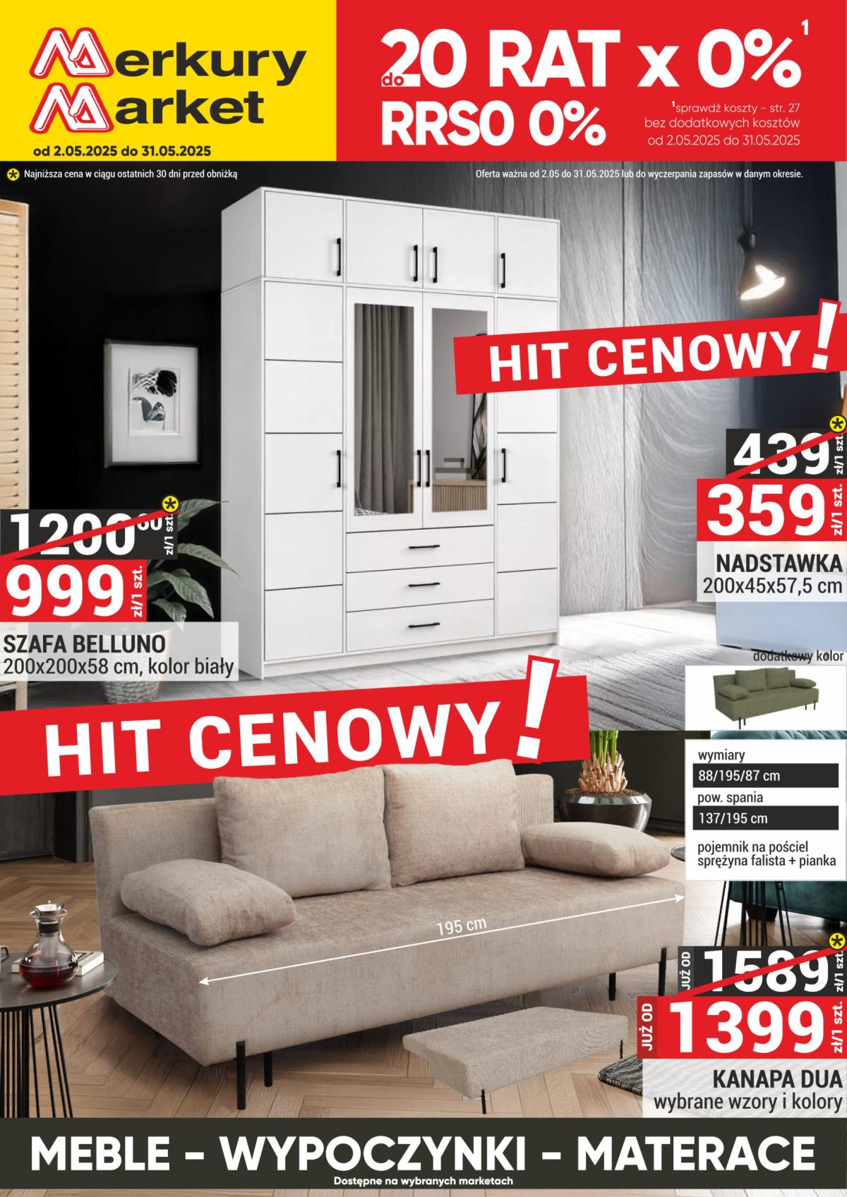 Merkury Market - Meble, wypoczynki, materace gazetka ważna od 02.05. - 31.05.