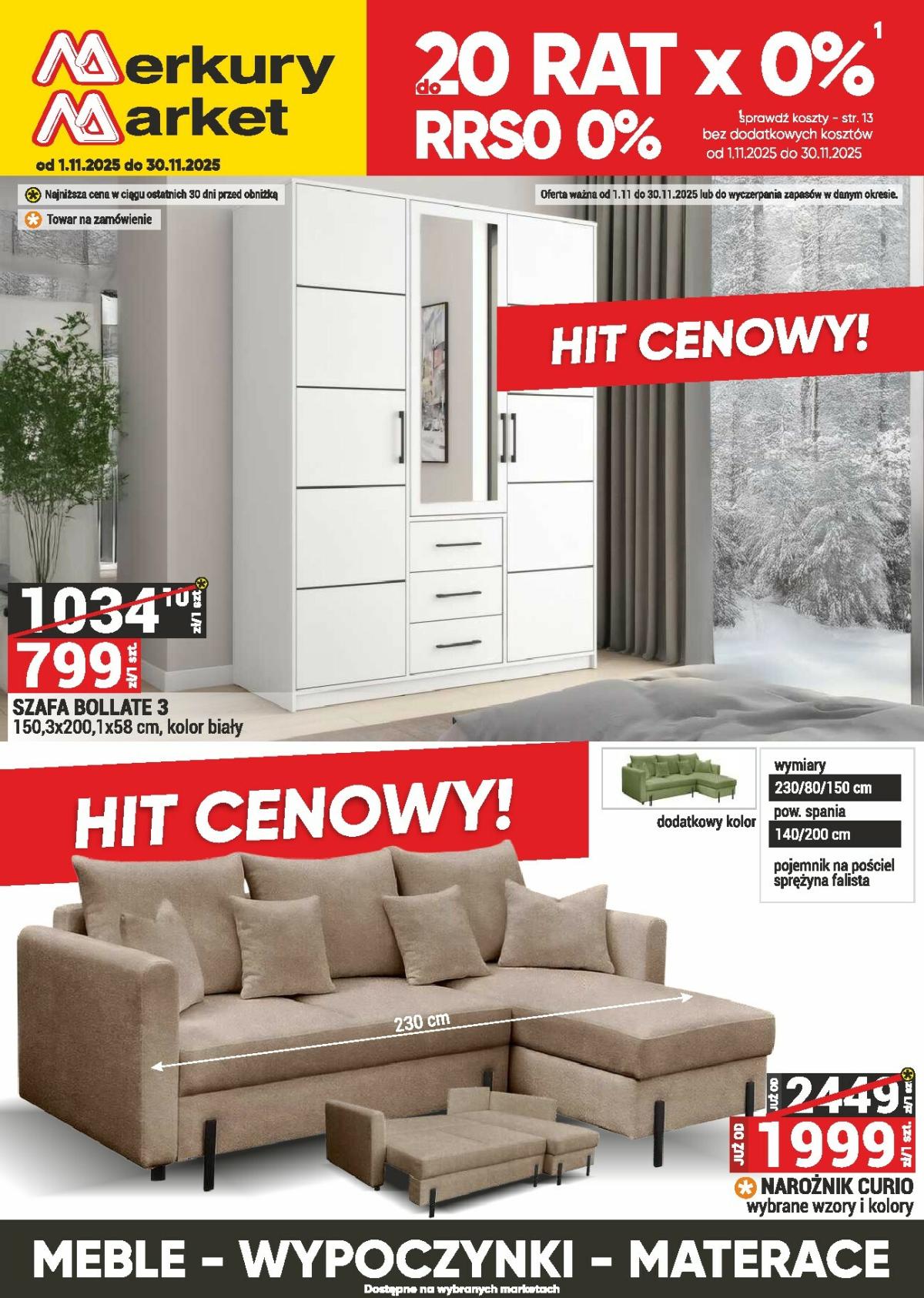 Gazetka Merkury Market - Meble, wypoczynki, materace - ważna od 01.11. do 30.11.