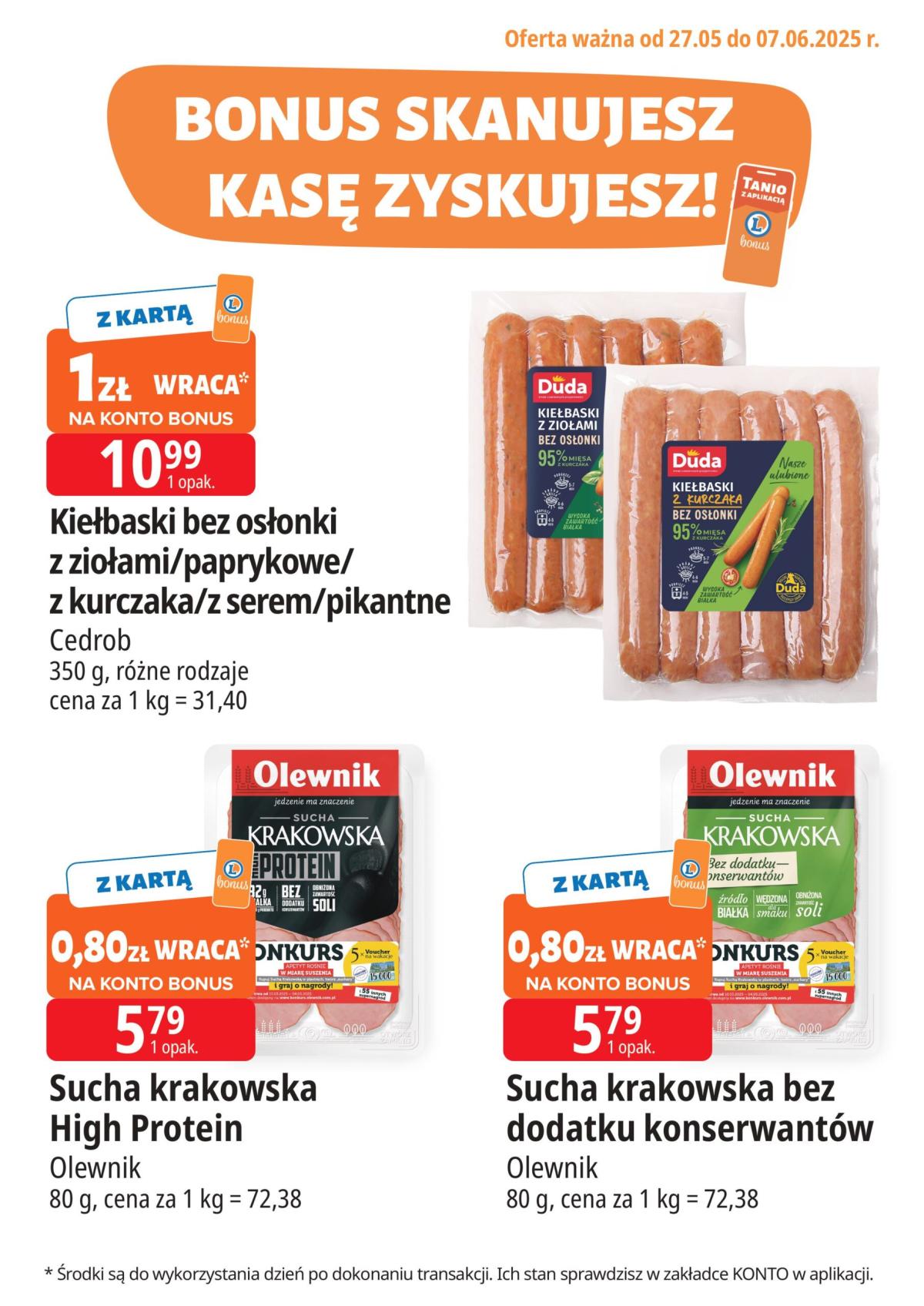E.Leclerc - Bonus skanujesz kasę zyskujesz gazetka ważna od 27.05. - 07.06.