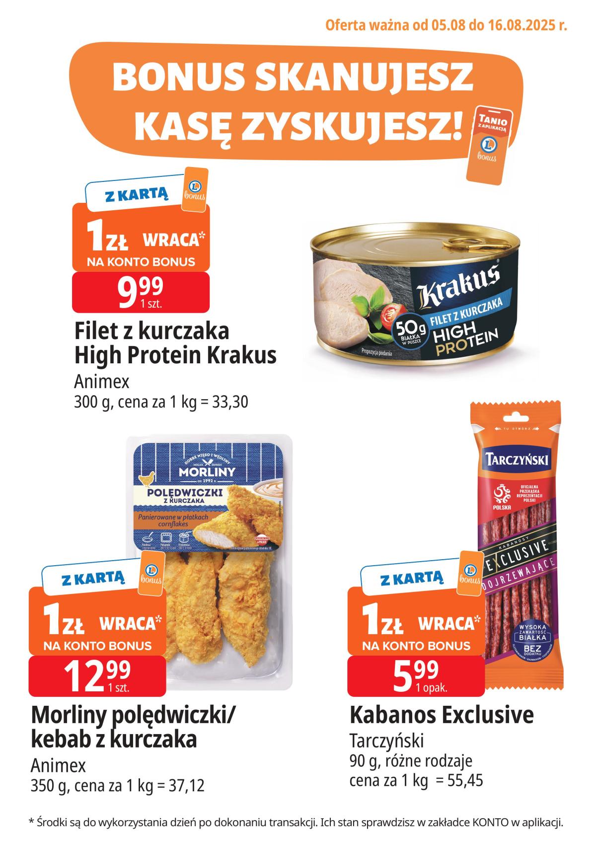 Gazetka E.Leclerc - Bonus skanujesz kasę zyskujesz - ważna od 05.08. do 16.08.