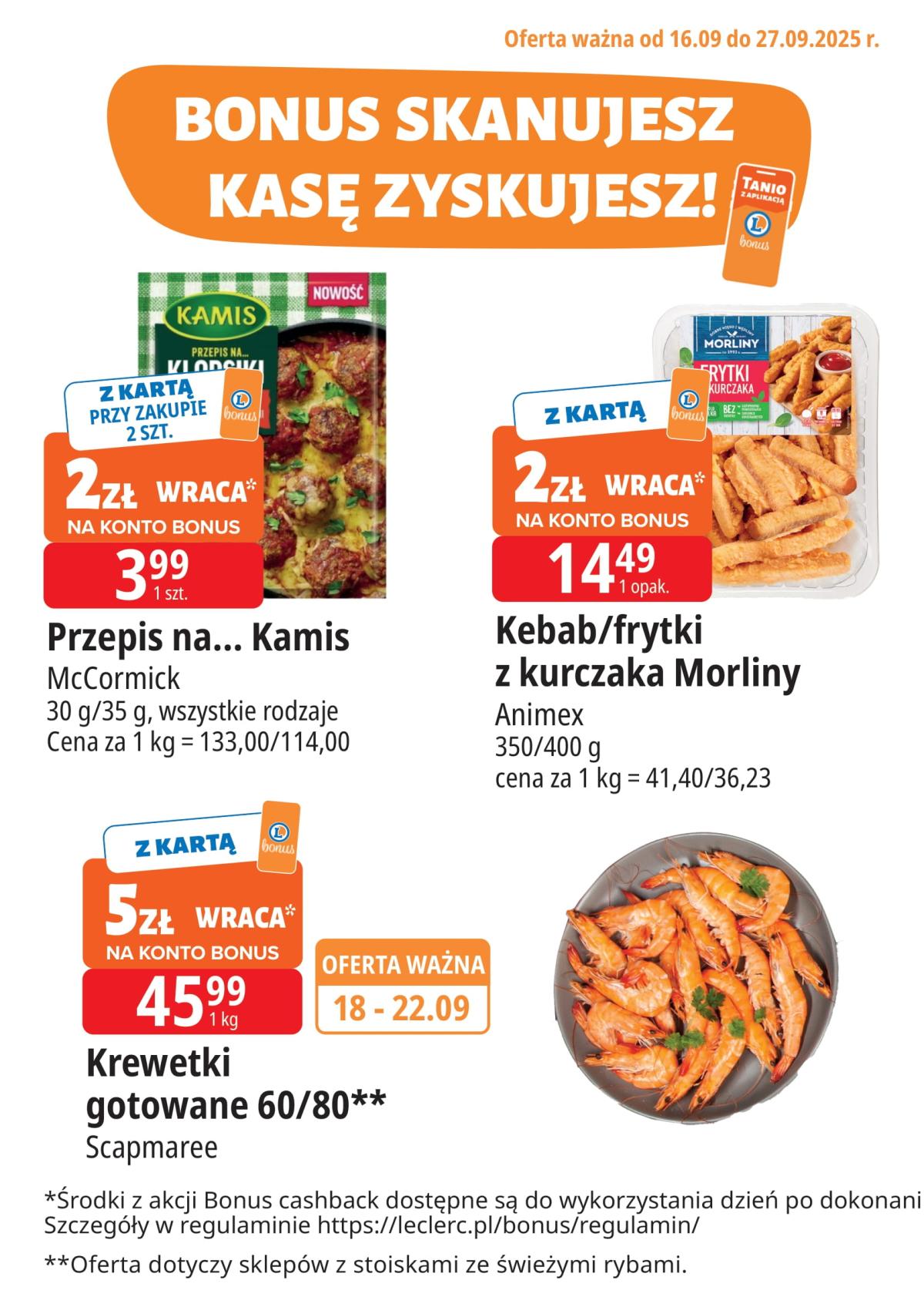 Gazetka E.Leclerc - Bonus skanujesz kasę zyskujesz - ważna od 16.09. do 27.09.