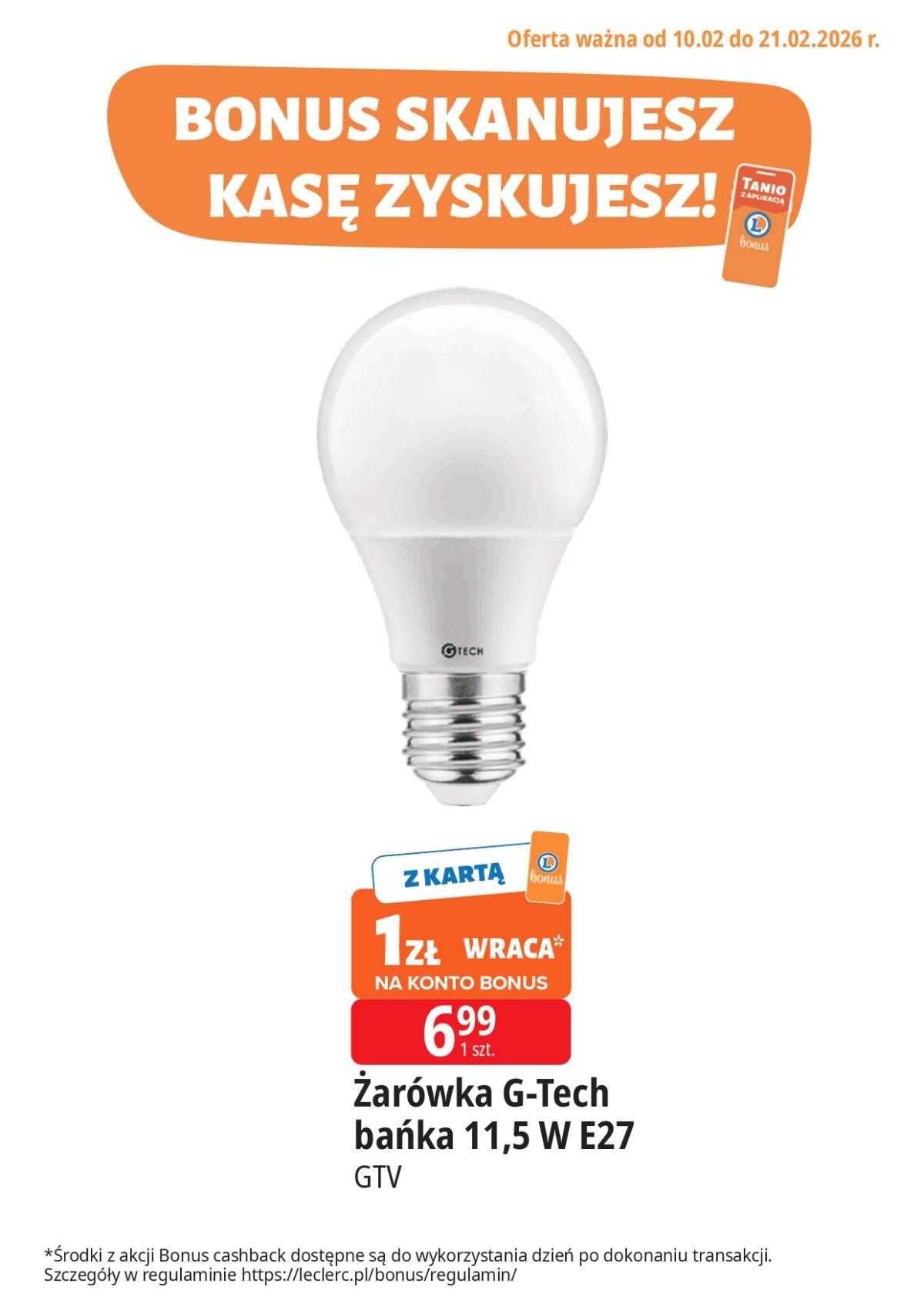 Gazetka E.Leclerc - Bonus skanujesz kasę zyskujesz - ważna od 10.02.2026 do 21.02.2026
