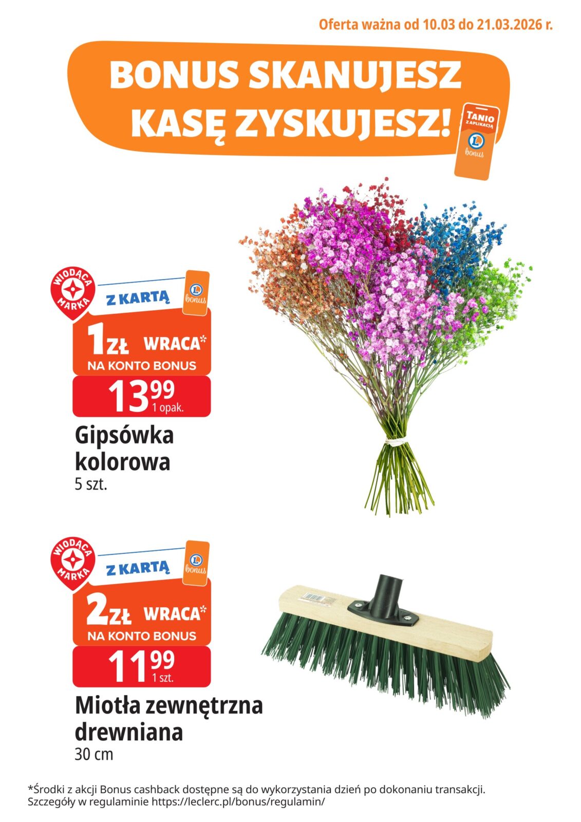 Gazetka E.Leclerc - Bonus skanujesz kasę zyskujesz - ważna od 10.03.2026 do 21.03.2026