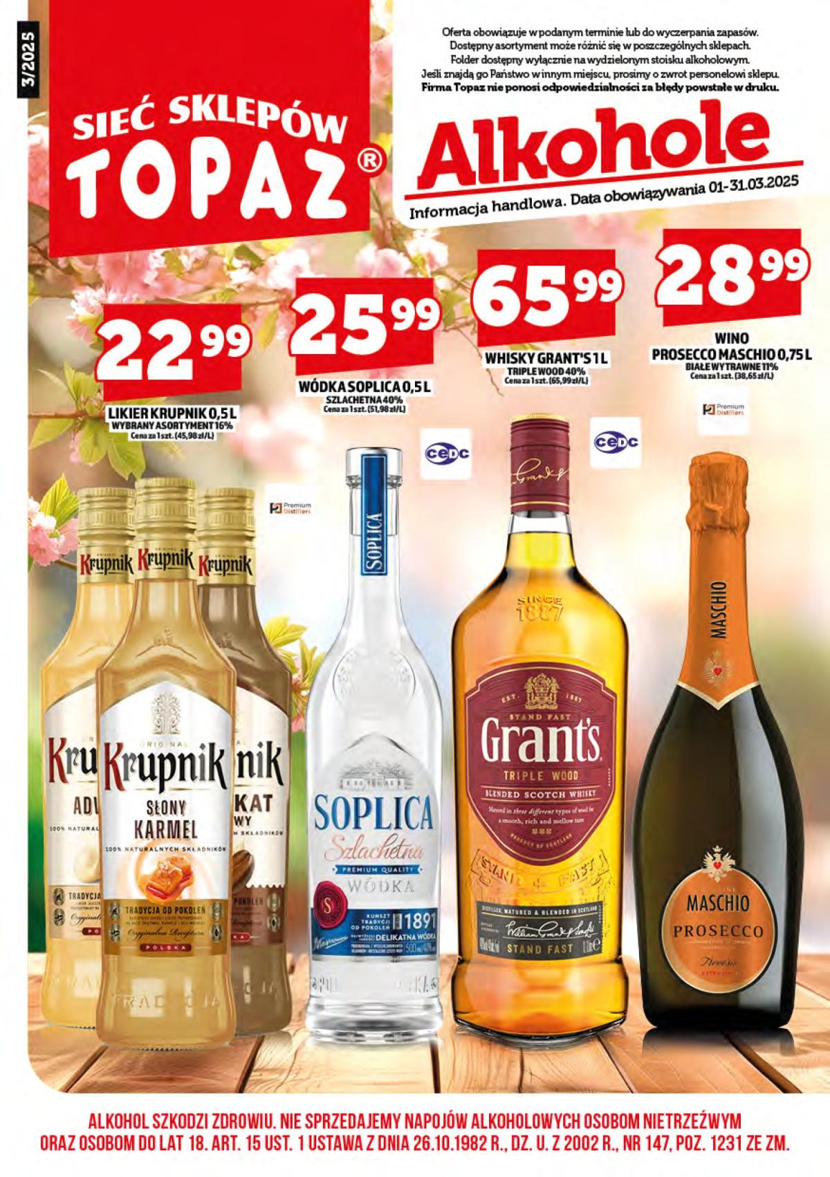 Topaz24 - Alkohole gazetka ważna od 01.03. - 31.03.