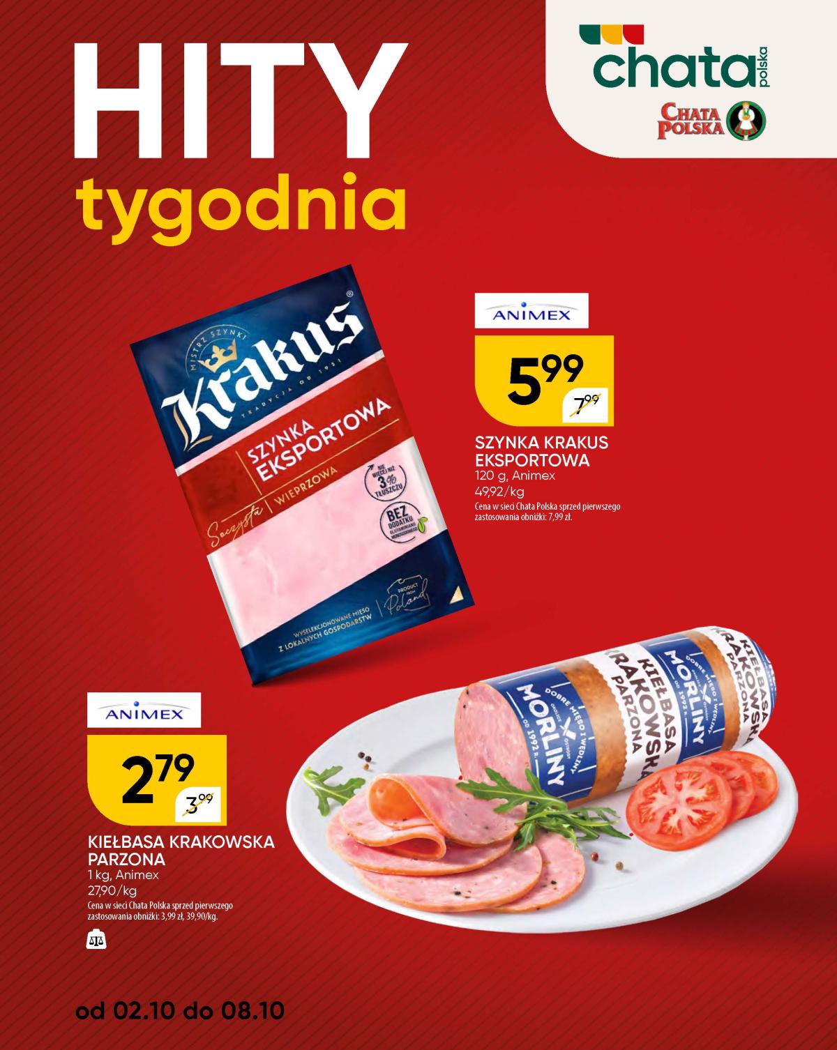 Gazetka Chata Polska - Hity tygodnia - ważna od 02.10. do 08.10.