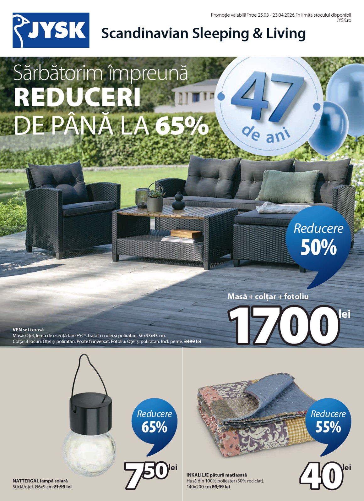 Catalog JYSK online – oferte valabile din 25.03.2026