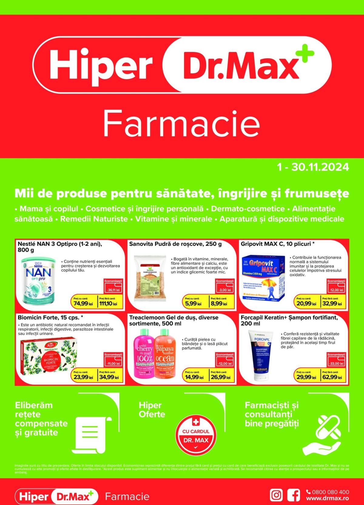 Catalog Dr. Max - Hiper Farmacie valabil din 01.11. - 30.11.