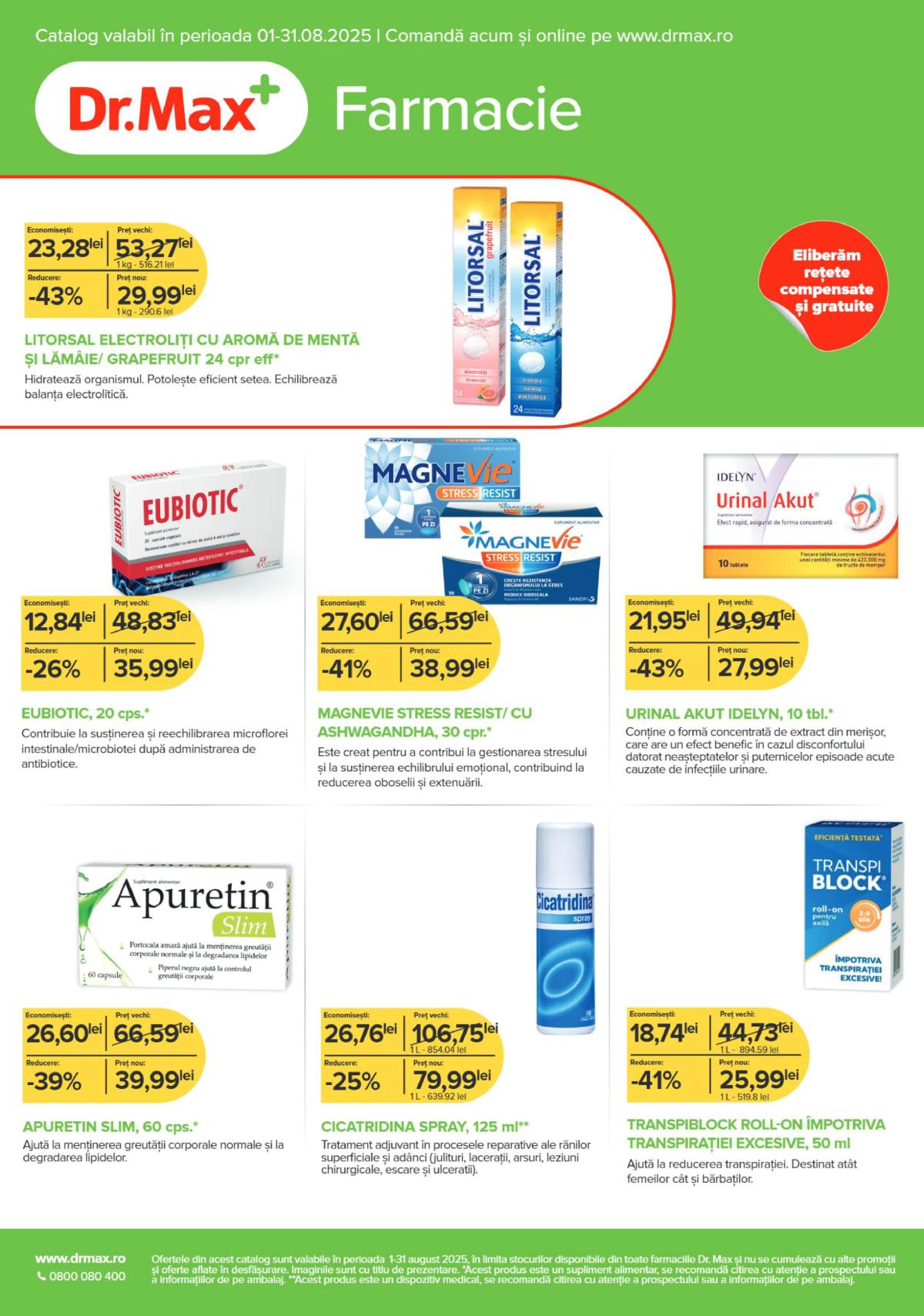 Catalog Dr. Max - Farmacie valabil din 01.08. până pe 31.08.